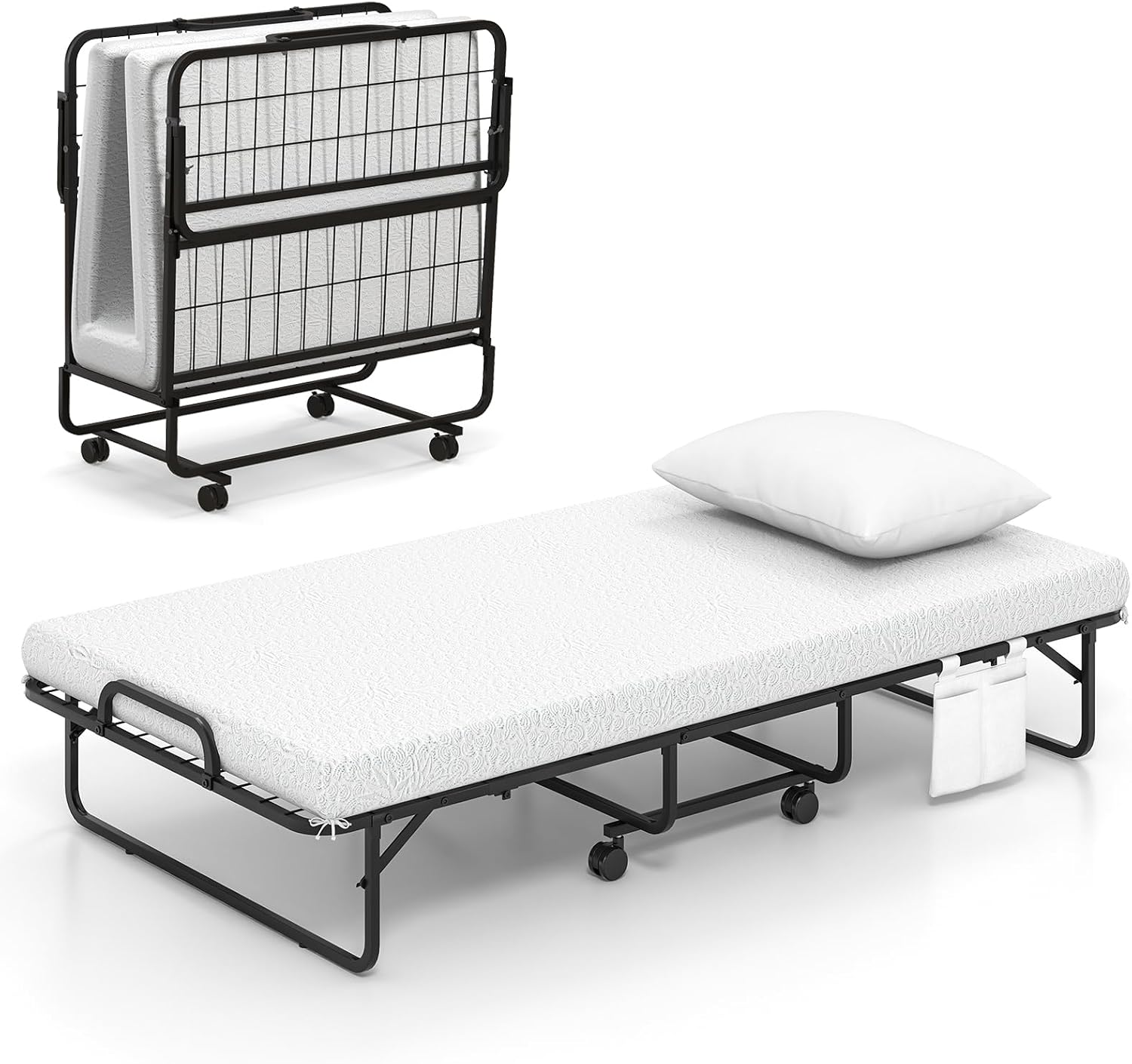 Home Office Guest Room - 75 Inches Folding Bed With Mattress