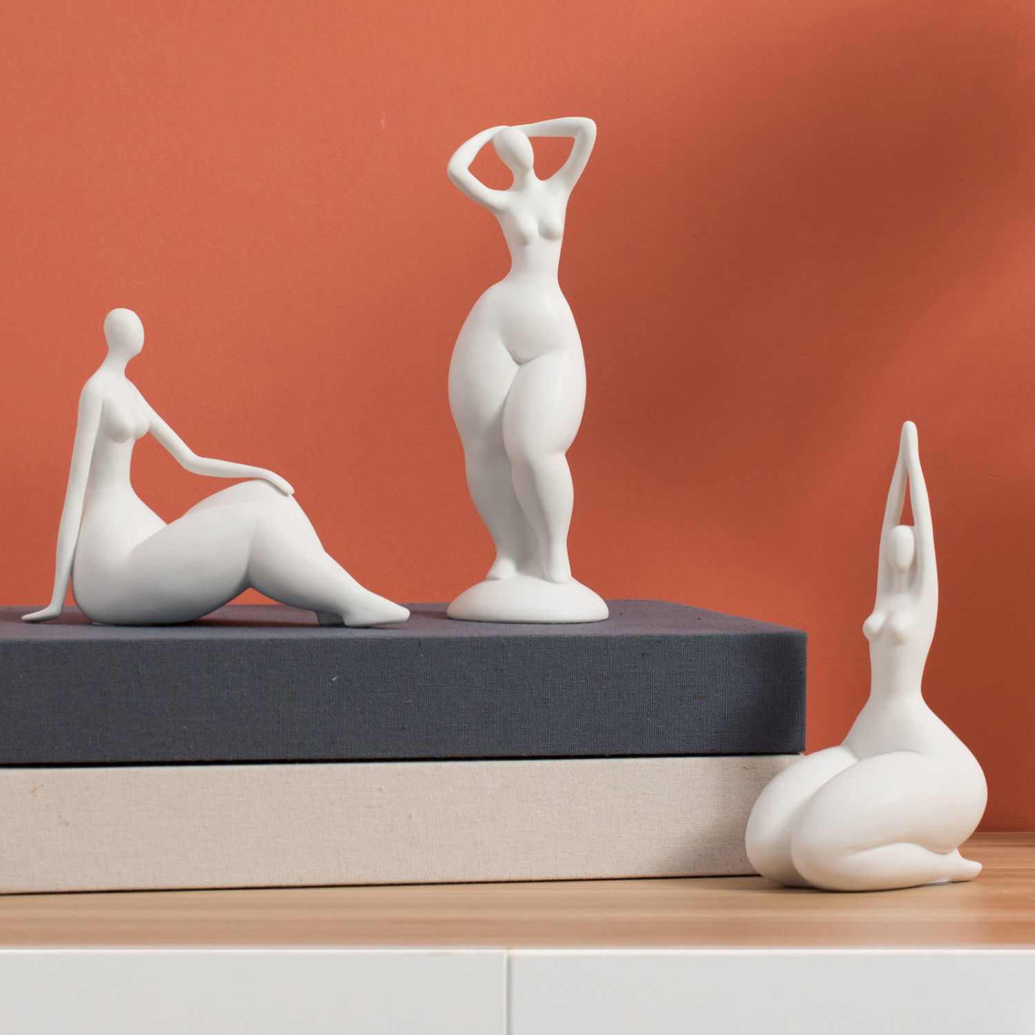 Home Office And Tv Room Ideas - Modern Minimalist Abstract Ceramic Yoga Figurine