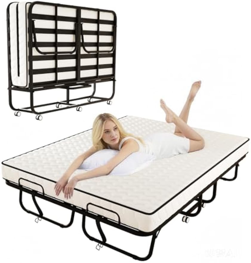 Home Office Guest Room - Folding Bed With Memory Foam Mattress,