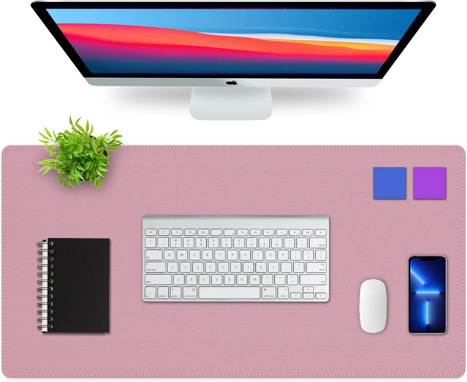 Desk Mat Leather - Desk Mat Blotter, Dual-Sided Office Desk