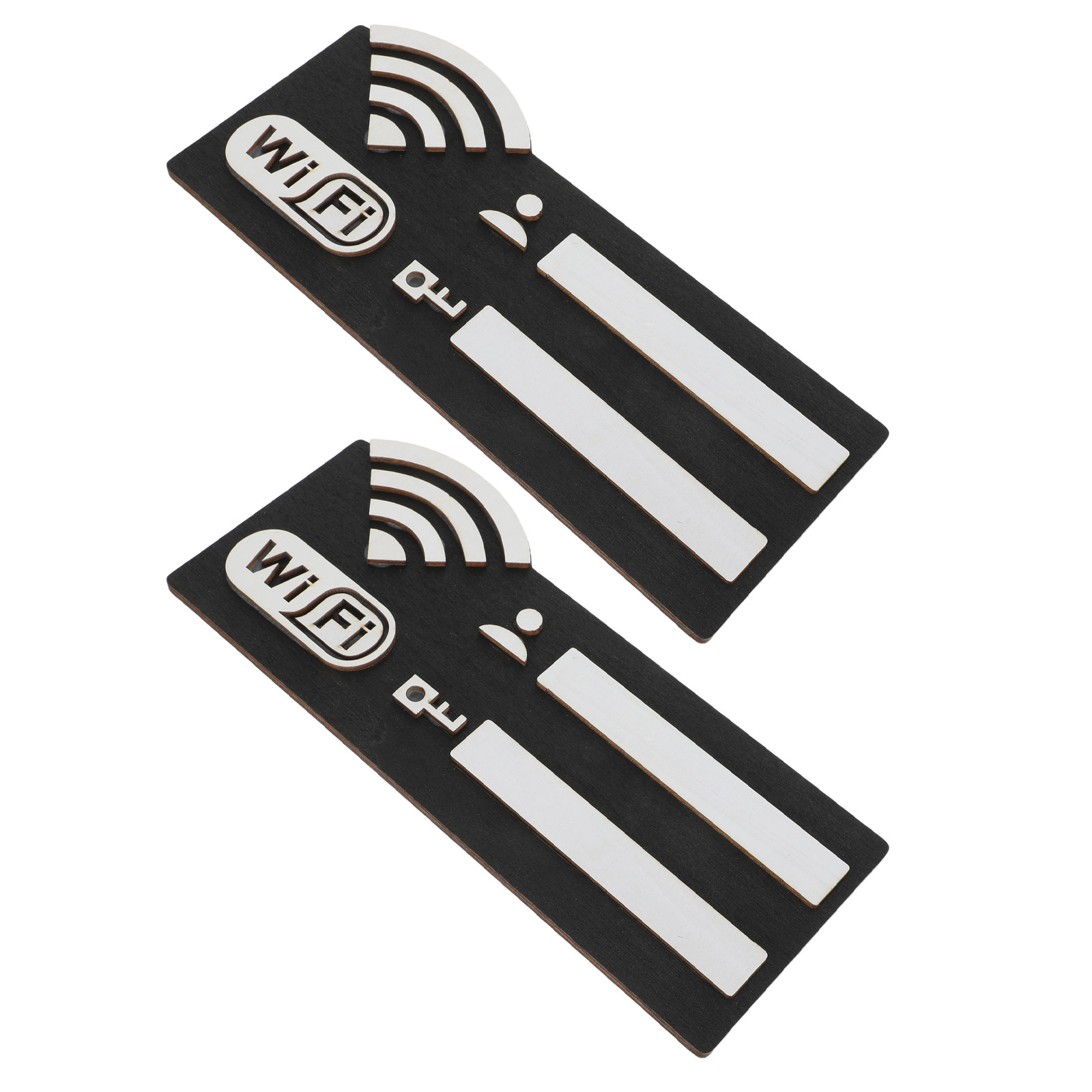 Home Office Guest Room - 2Pcs Wooden WiFi Password Sign Elegant