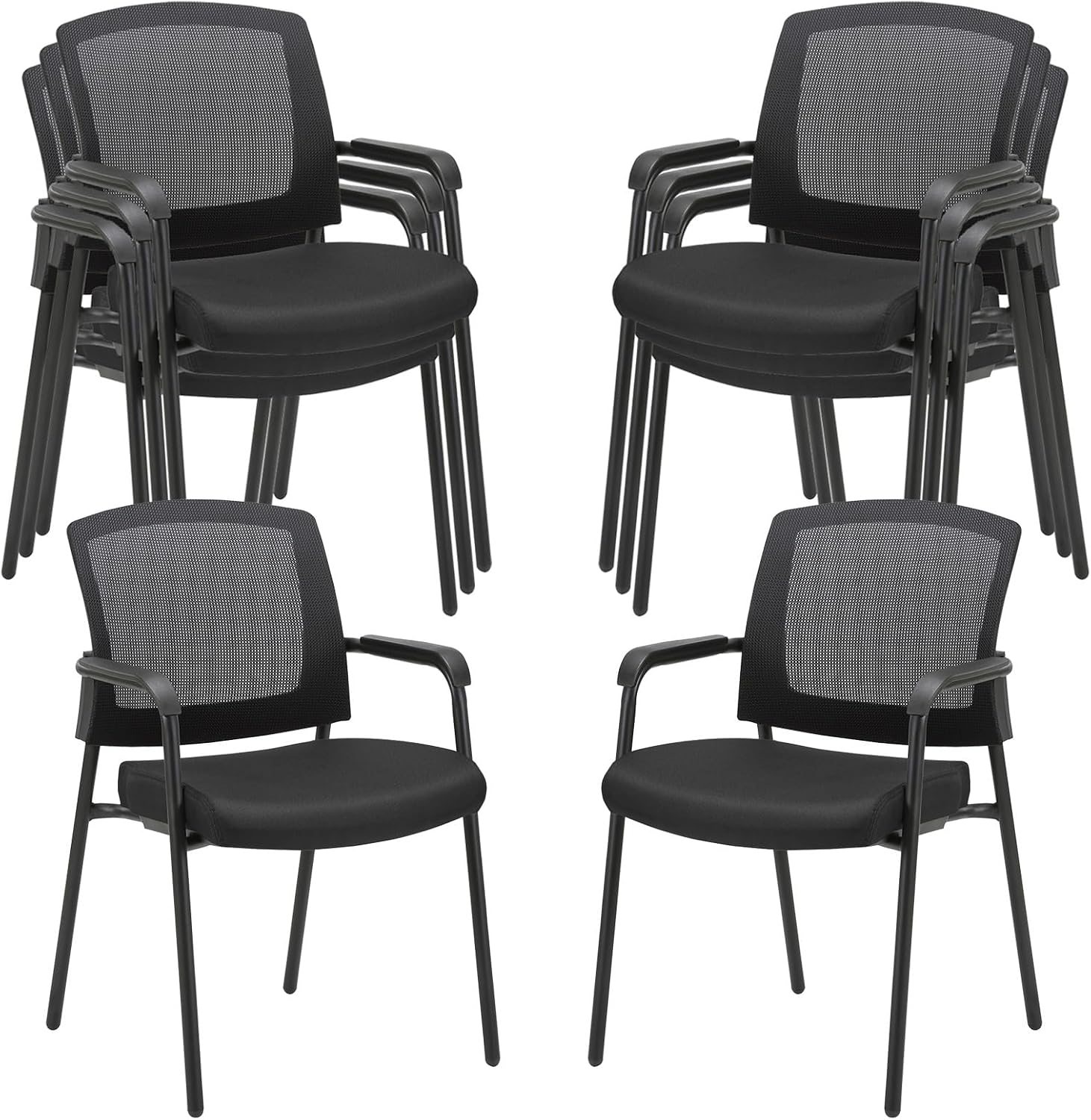 Home Office Guest Room - Black Stacking Chairs Stackable Waiting Room