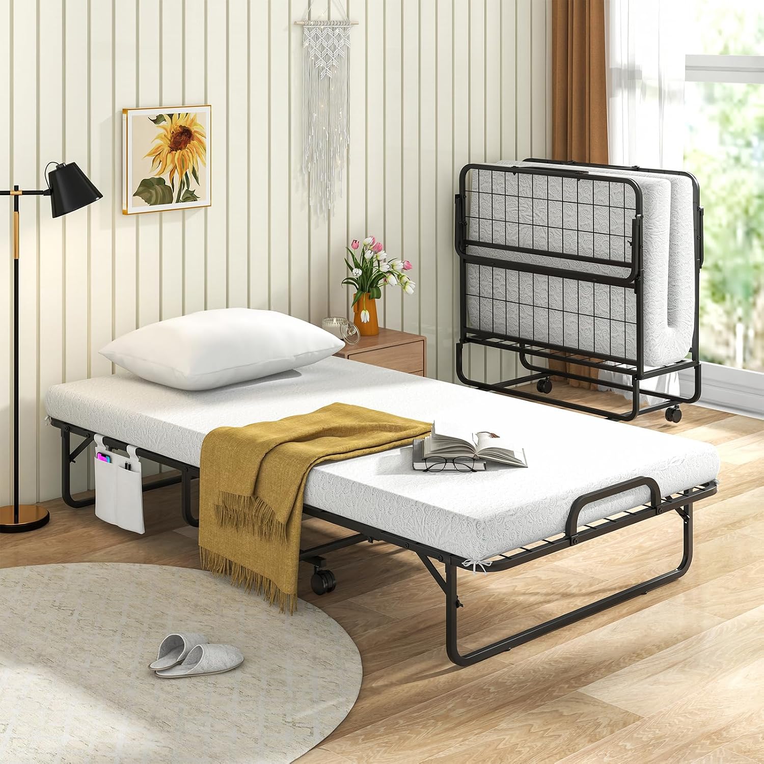 75 Inches Folding Bed With Mat - Home Office Guest Room review and price