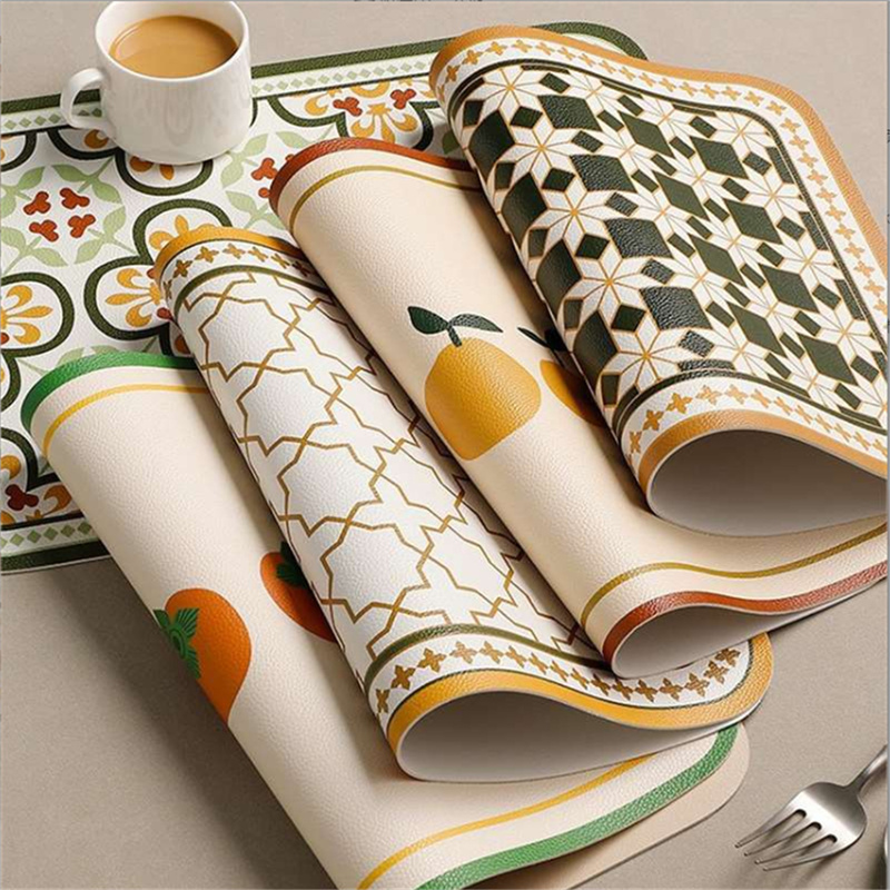 PU Retro Leather Placemat Oil  - Desk Mat Leather review and price