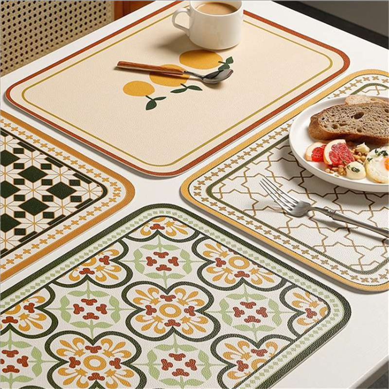 PU Retro Leather Placemat Oil  - Desk Mat Leather review and price