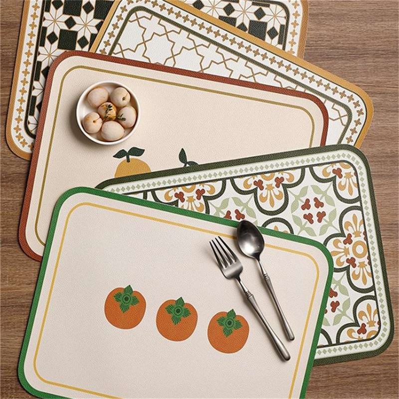 PU Retro Leather Placemat Oil  - Desk Mat Leather review and price