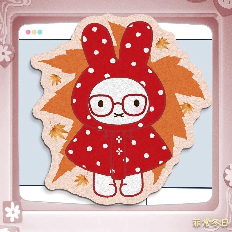 Anime Miffy Leather Mouse Pad  - Desk Mat Leather review and price