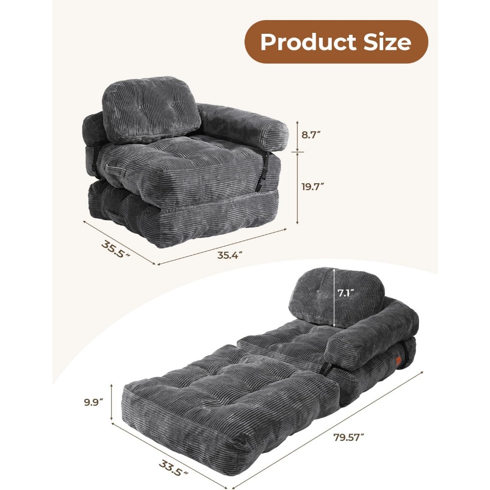 L-shaped Sofa Bed with Back Su - Home Office Guest Room review and price