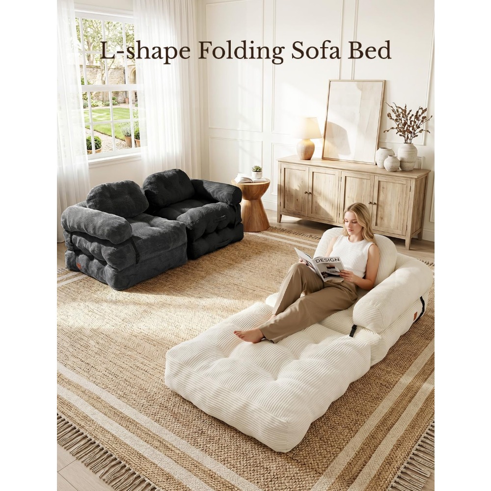 L-shaped Sofa Bed with Back Su - Home Office Guest Room review and price