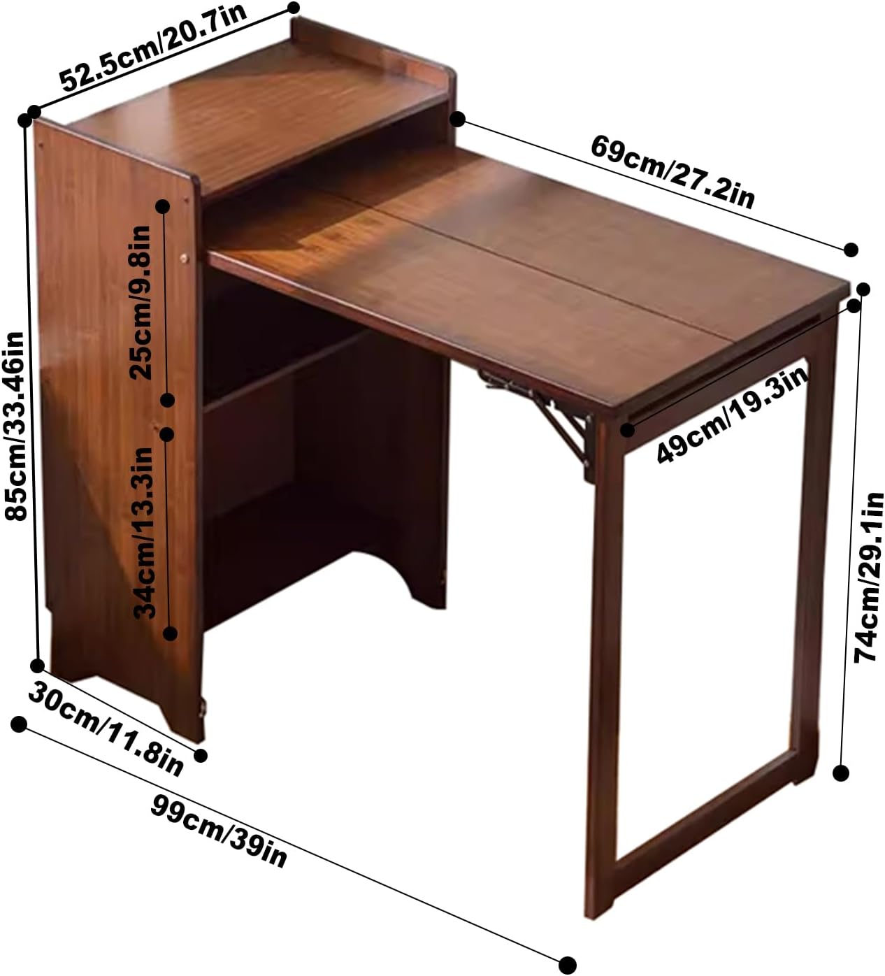 Bamboo Folding Desk With Stora - Home Office Hideaway Desk review and price