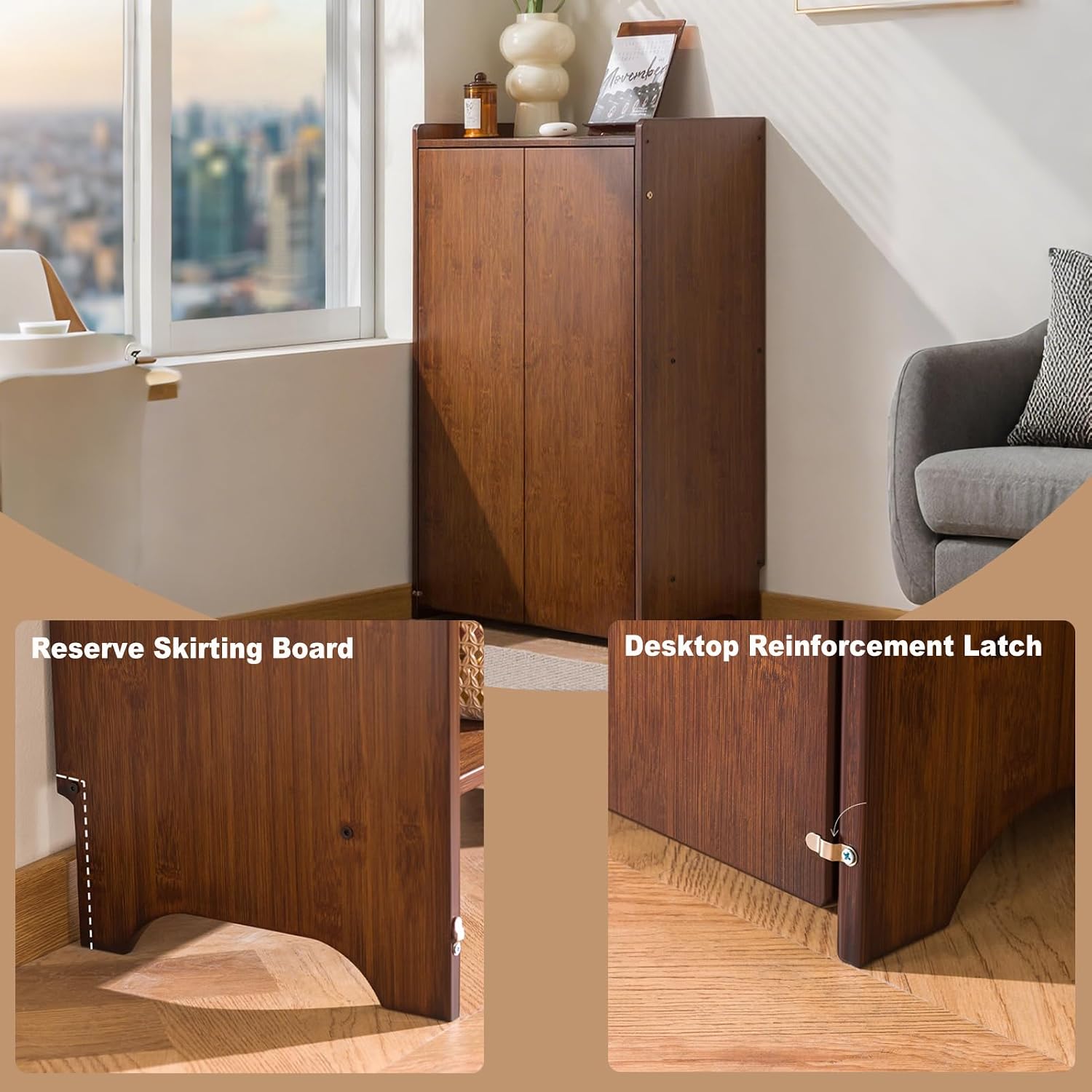 Bamboo Folding Desk With Stora - Home Office Hideaway Desk review and price