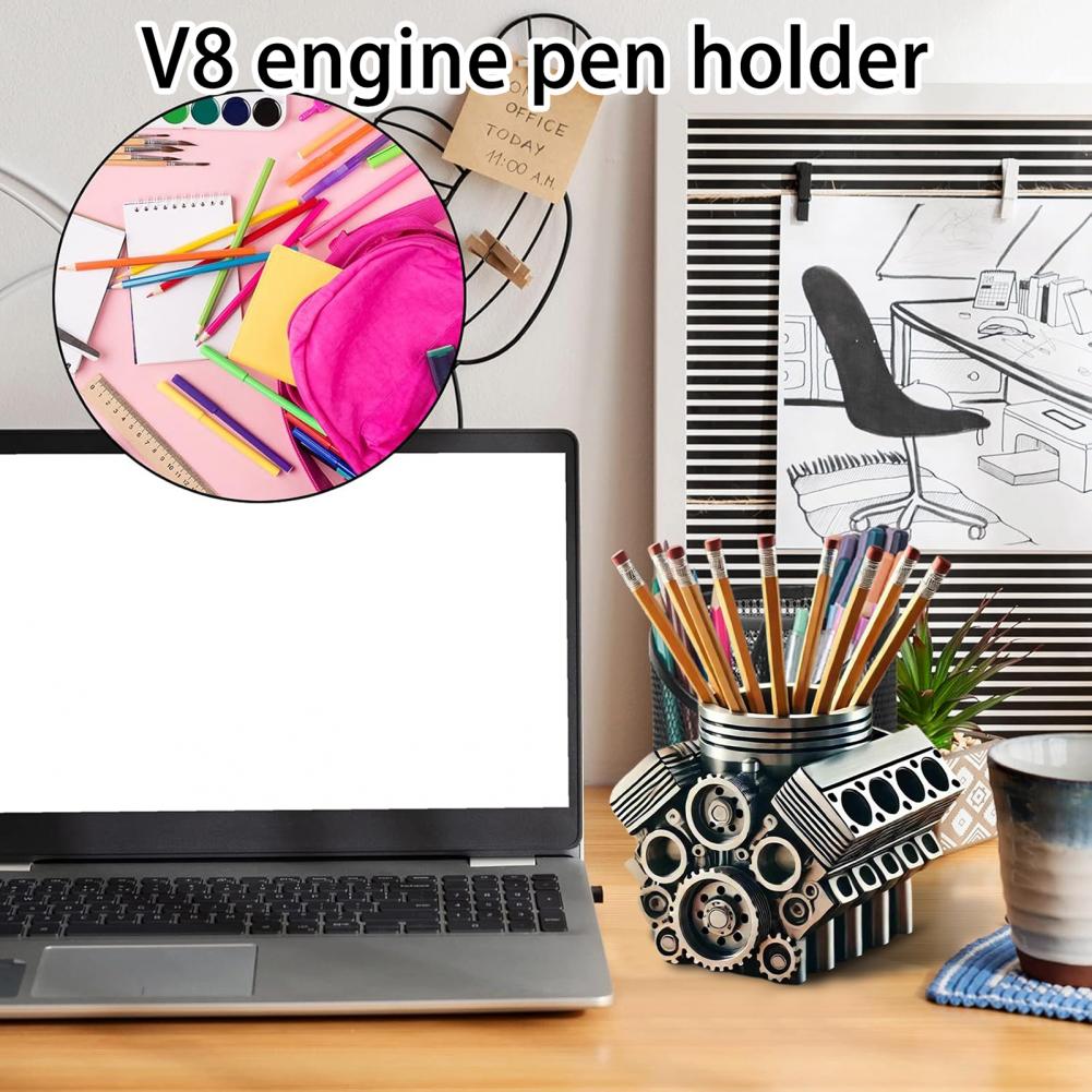 Pen Holder Resin V8 Car Engine - Home Office Freelancer review and price