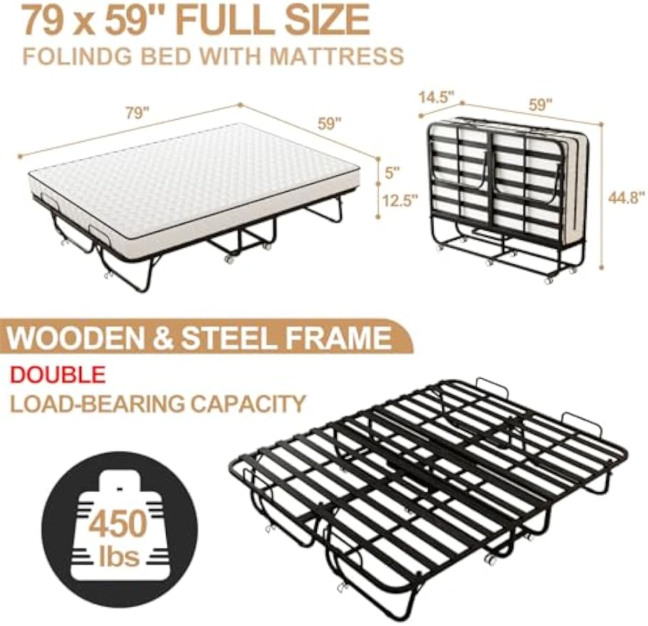 Folding Bed With Memory Foam M - Home Office Guest Room review and price