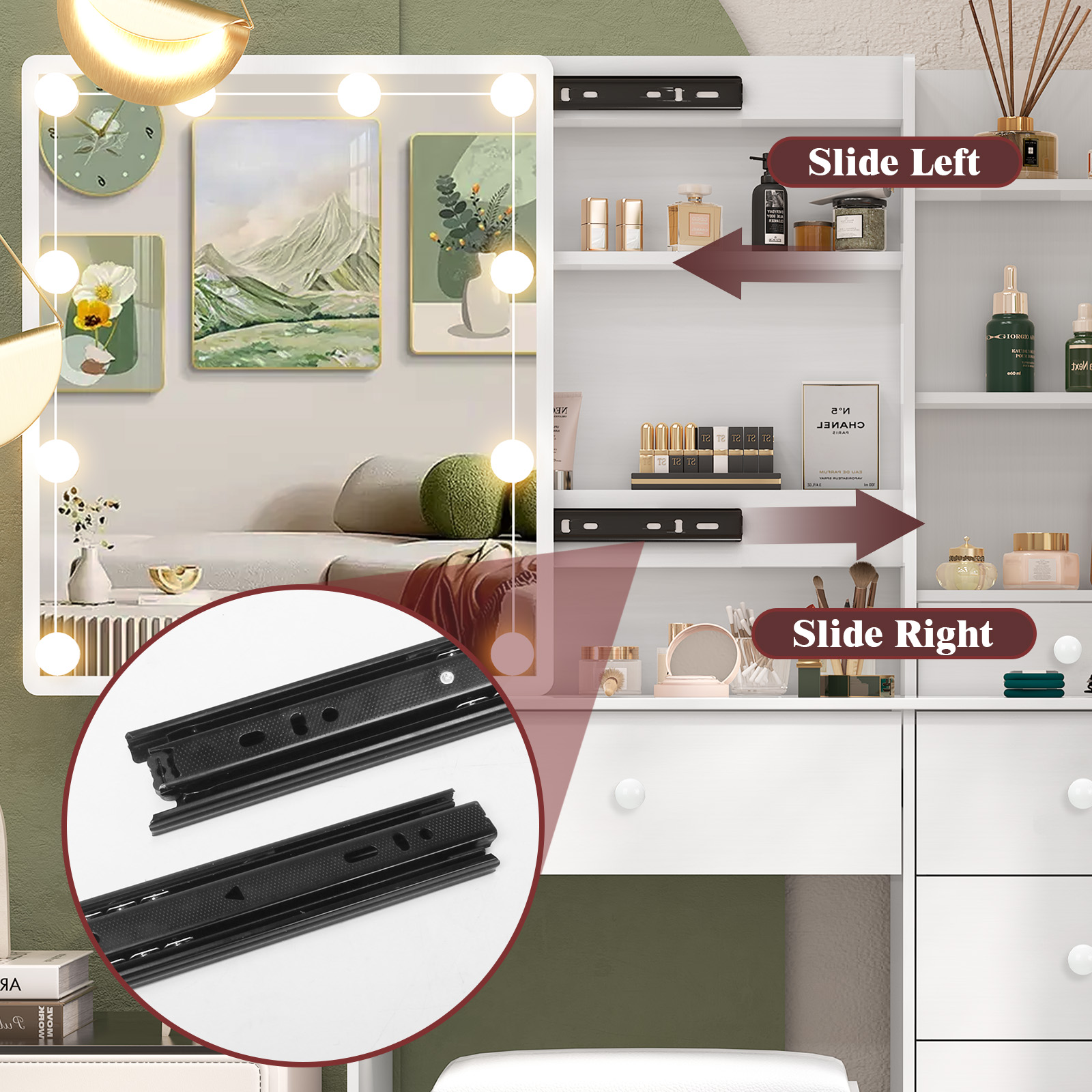 Modern White Bedroom Dressing  - Home Office Guest Room review and price