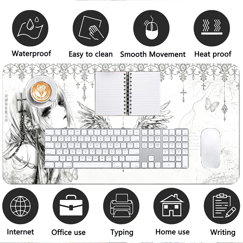 Leather Mousepad Black White A - Desk Mat Leather review and price